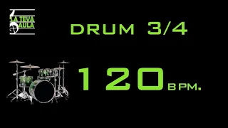 120 BPM - 3/4 DRUM TRACK - ROCK