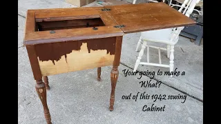 How to restore and repurpose a 1942 singer sewing machine cabinet, Part 1