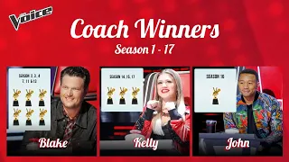 All The Voice Winners Season 1 to 17 with Coaches