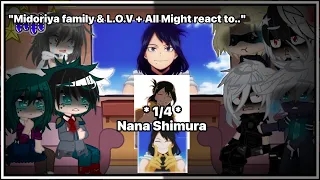 "Midoryia family & L.O.V + All Might react to.." 《My AU》+ {angst} * 1/4 *