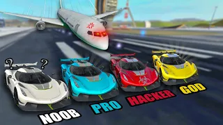 NOOB | PRO | HACKER | GOD VS PLANE || Extreme Car Driving Simulator 🤯