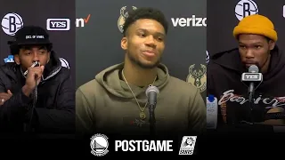 Giannis, Kevin Durant x Kyrie Irving Reacts To The Epic Nets/Bucks Game | March 31, 2022