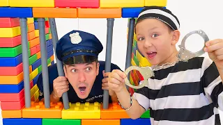 Senya and Dad Play Lego Prison in real life