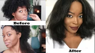 How I Straighten  My 4b 4c Natural Hair | Curly to Straight |Silk Press TUTORIAL: Start to finish