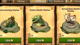 LEGENDARY FOREVERWING, GREEN DEATH and SCREAMING DEATH STATUES UNLOCKED - Dragons: Rise of Berk