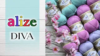 Обзор пряжи Alize Diva (Ализе Дива). 100% микрофибра для вязания купальников 👙