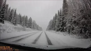 Красивый лес, заснеженная дорога в Пермь