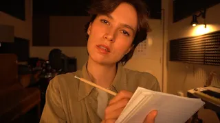 ASMR Face Touching And Note Taking (impersonal attention)