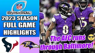 Houston Texans vs Baltimore Ravens [FULL GAME] AFC Divisional | NFL Playoffs Highlights 2024