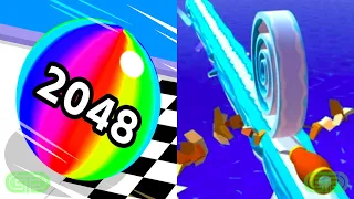 Ball Run 2048 Vs Spiral Roll Android iOS Mobile Gameplay Walkthrough 857162