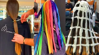 10 Hair Cutting & Hair Color Transformation - Amazing Rainbow Hairstyles for Girls