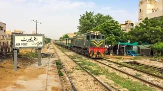 Four Trains At Abandoned Airport Station in Karachi | Pakistan Railways