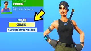 COMO GANHAR UMA SKIN DE 800 VBUCKS 100% GRÁTIS NO FORTNITE BATTLE ROYALE!