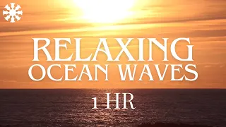 Relaxing Ocean Sunset - 1h Calming Experience of Waves White Noise - For Sleep, Focus and Study