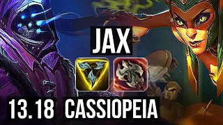 JAX vs CASSIOPEIA (TOP) | 8/1/3, 6 solo kills, 500+ games, Godlike | EUW Master | 13.18