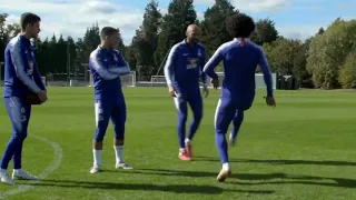 Eden Hazard incredible Rugby ball jogging