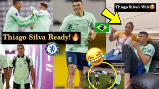 🔥Thiago Silva's Wife in Brazil Camp!😲Neymar,Thiago Silva & Brazil Wild Training for Quarter finals