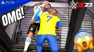 WWE 2K23 - Cristiano vs Messi vs Mbappe vs Haaland vs Van Dijk vs Bruno - Elimination Chamber Match
