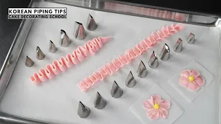 Korean piping tips vs standard piping tips   [ Cake Decorating For Beginners ]