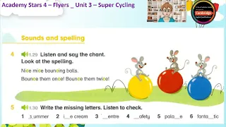 Academy Stars 4 _ Unit 3- Super Cycling _ Lesson 3 - Sounds and letters