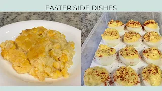 EASTER SIDE DISHES | AU GRATIN POTATOES | CORN PUDDING | POTATO SALAD | DEVILED EGGS