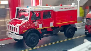 Bburago Mercedes benz Unimog U5023 Marins pompiers de marseille fire engine review