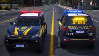 HOMEM TENTA FUGIR DO CERCO POLICIAL MAS É PRESO PELA PRF | GTA 5 POLICIAL