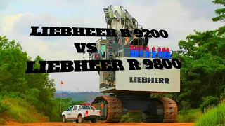 LIEBHERR R 9200 Vs R 9800  #liebherr #coalmining #miners #tambangbatubara #anaktambang