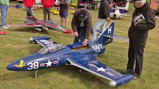 GIANT 1/4 SCALE GRUMMAN F9F PANTHER (SCRATCH BUILT RC) JETCAT 220 TURBINE - TONY - DEENTHORPE - 2021