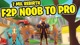 F2P Noob to Pro | Level 7 MILLION Rebirth! | Giant Simulator