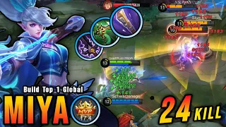 24 Kills!! Miya with Trinity Build Insane Attack Speed - Build Top 1 Global Miya ~ MLBB