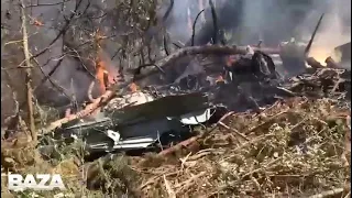 Видео с места катастрофы самолёта