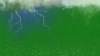 Green Screen Rain With Thunder Effects