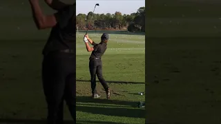 Tiger and Charlie Woods’ range session before the Pro Am at PNC Championship No 1