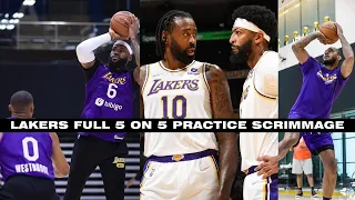 LAKERS Full 5 ON 5 PRACTICE SCRIMMAGE(LeBron, Westbrook, AD, Melo, Rondo, Dwight..)