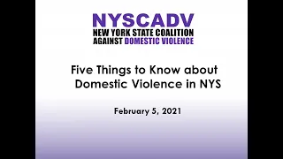 Five Things To Know About Domestic Violence in New York State