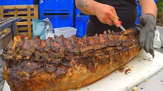 Argentine Kings of Grills Master All Kinds of Meat! Countryside Street Food seen in Italy