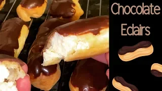 Chocolate Eclair recipe for beginners :) Bake with me!