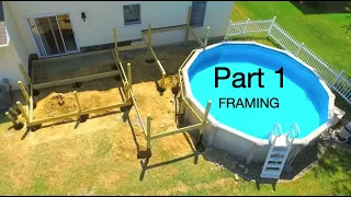 How To Build a 12x12 Two Level Pool Deck with Trex  part 1 framing