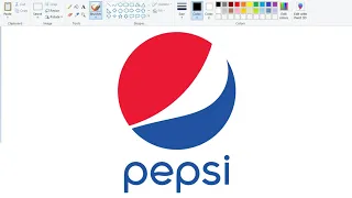 How to draw Pepsi Logo in Computer using Ms Paint. #mspaint #Pepsilogo