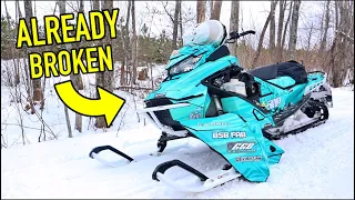 First Ride on The New Skidoo Summit! (It Broke Down)