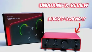 "Unboxing & Setup: Focusrite Scarlett Solo 4th Gen USB Audio Interface | Step-by-Step Guide!"