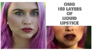 OMG : 100 СЛОЕВ ПОМАДЫ / 100 Layers of LIPSTICK | carrypingwin