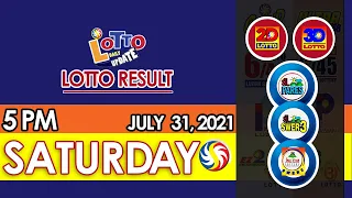 Lotto Result Today 5pm Draw July 31 2021 Swertres Ez2 Stl Pcso