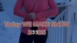 transformation of big hot boobs into snow reaction video by cute boy & cat #boobs #sexy #hot #anime