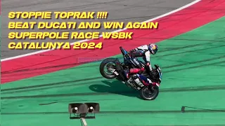 SUPERPOLE RACE Results wsbk catalunya 2024 Toprak win  beat Duo Ducati