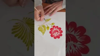 Як малювати ажурний листочок Петриківський розпис | How to paint leaves Ukraine Art |Petrykivka Art