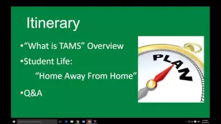 TAMS Webinar: Student Life