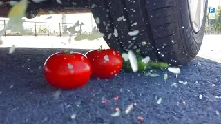 r Experiment Car vs Rainbow Glove | Crushing Crunchy & Soft Things by Car | EvE