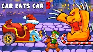 Зимнее Сражение в Новом Car Eats Car 3 - хищные тачки против Медведя-Росомахи, Щелкунчика и Пингвина